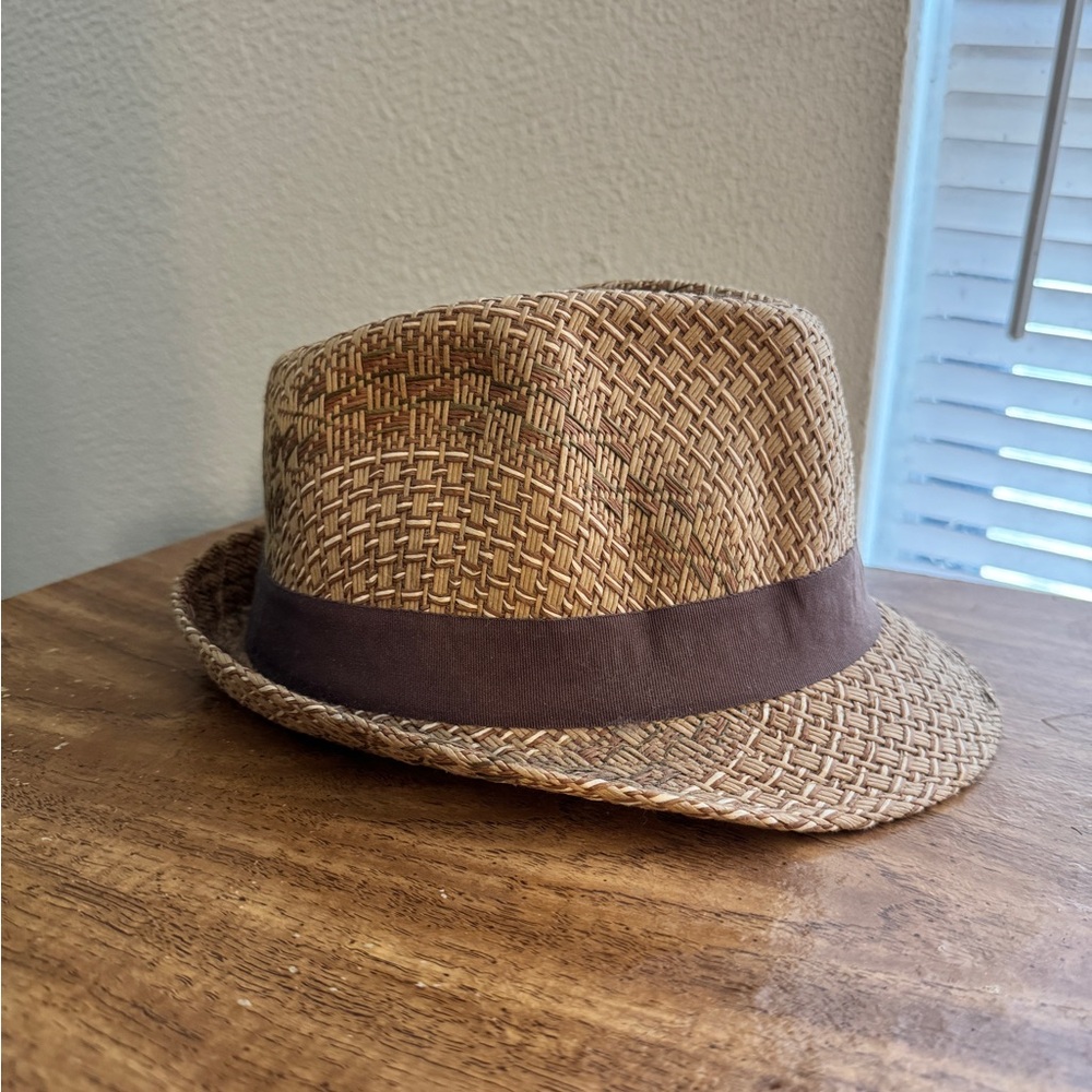 Kenny K Brown Woven Fedora Hat